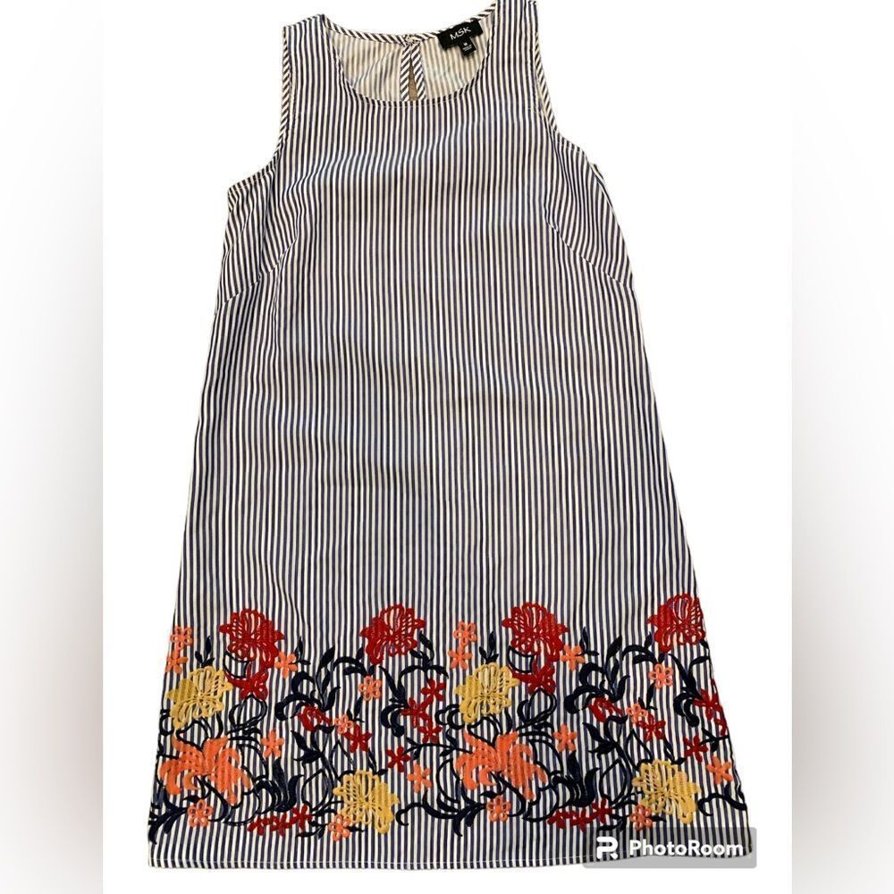 MSK embroidered tank style dress.  Size: M.